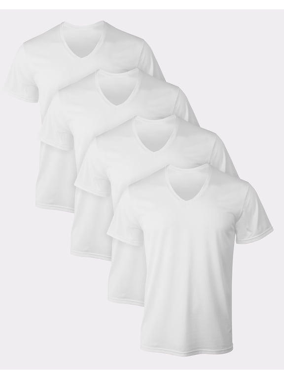 V-Neck Undershirt 4-Pack T-Shirt Short Sleeve Ultimate Men's X-Temp Mesh