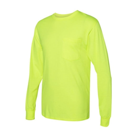 Hanes W120 Men's Long Sleeve Workwear Pocketed Tee