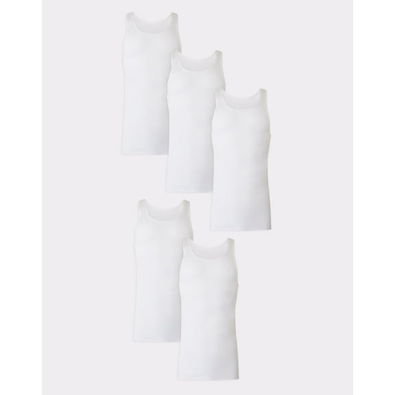 Hanes White 5-Pack Tank Top Men's Ultimate Tagless Tall Man Cool Comfort LT-2XT