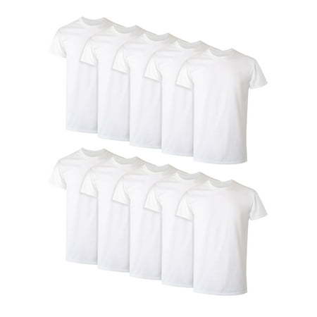 White T-Shirt Undershirts, 10-Pack, Best Cotton Undershirts, Stay-Tucked T-Shirts