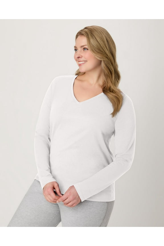 Women's Hanes® Originals Long Sleeve Tee Color: White Size: X LARGE