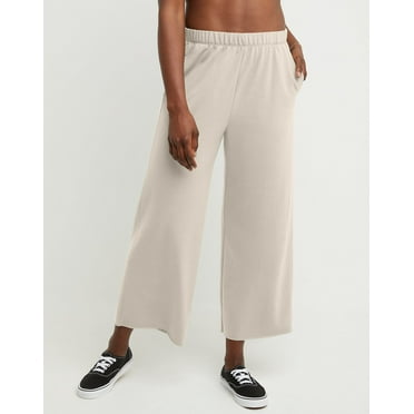 Hanes Wide Leg Crop Pants Originals French Terry Sweatpants Pockets Women XS-2XL