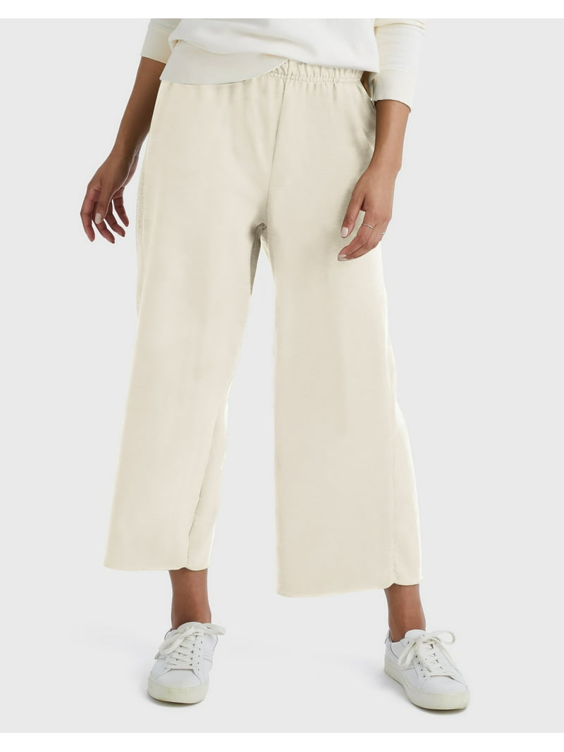Hanes Women's Wide Leg Crop Sweatpants, French Terry, XS-2XL with