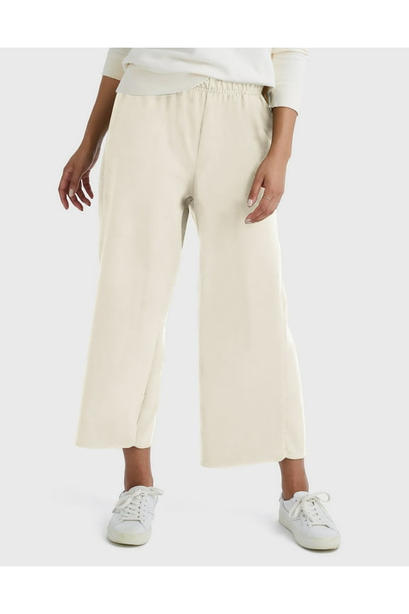 Wide Leg Crop Pants Originals French Terry Sweatpants Pockets Women XS-2XL