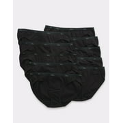 Hanes Women Bikinis 10-Pack Breathable Cotton All Black Underwear Panties 6 or 8