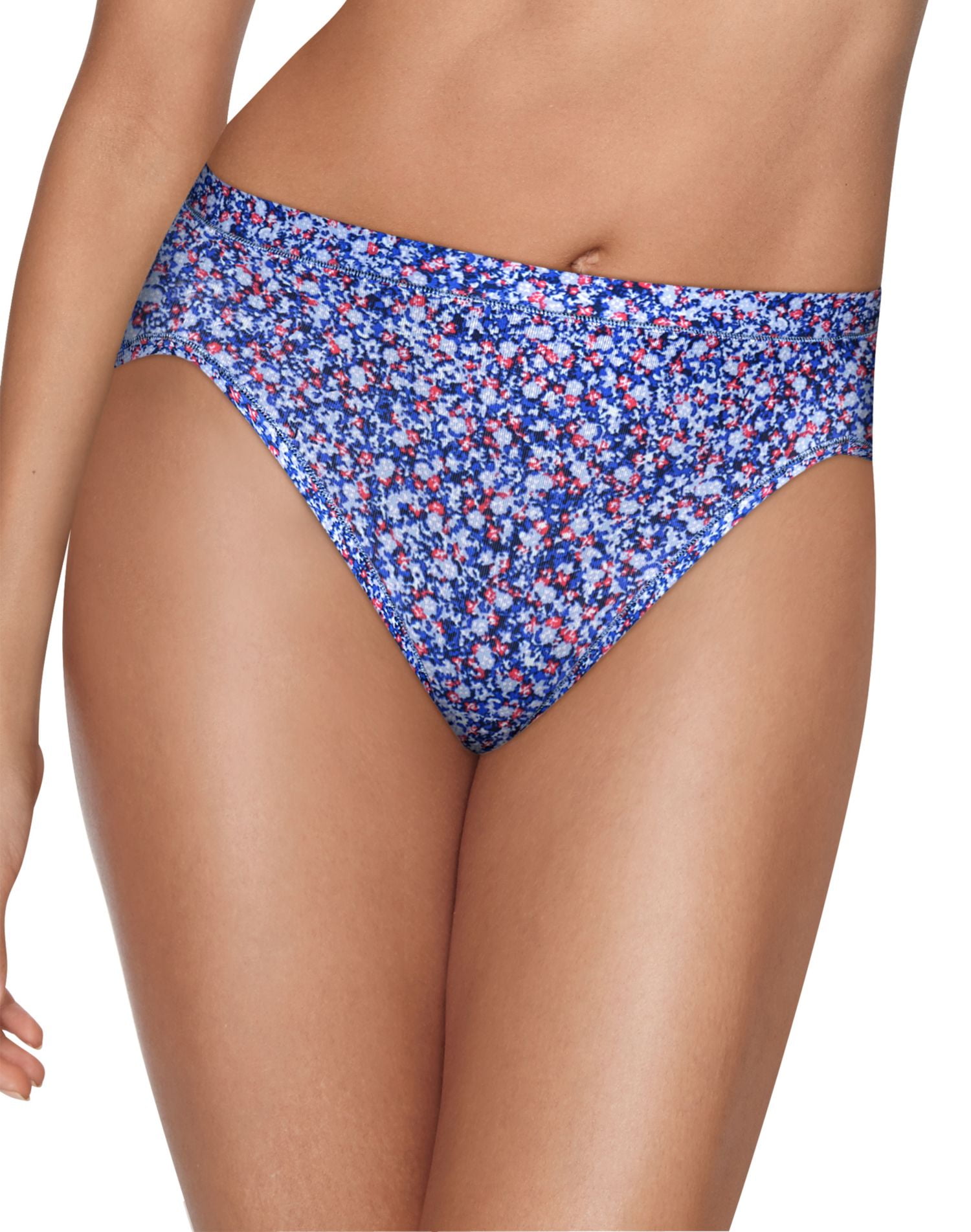 Hanes Ultimate Women's 4 Pack Luxurious Comfort Microfiber Bikini Panties  Size 5, Multicolored, 5