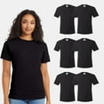 thumbnail image 1 of Hanes - Women Bulk T-Shirt, Short Sleeve Tee | Crew Neck, Classic Fit | 100% Cotton, 5 oz | Black Pack - 6, Size: 3XL, 1 of 6