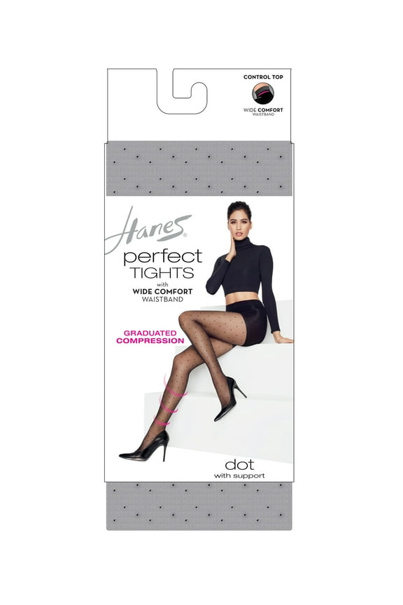Women Perfect Tights Compression Dot Premium Control Top Wide Comfort Band