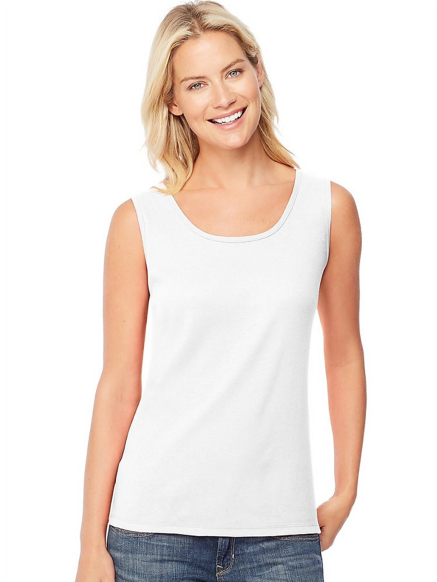 Hanes Women's Stretch Cotton Cami With Built-In Shelf Bra, Style O9342