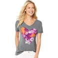 thumbnail image 1 of Hanes Women V-Neck Short Sleeve fashion t shirts, 1 of 3