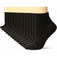 thumbnail image 1 of Hanes Women`s 12-Pack Cushion Ankle Socks, Size 8-12, Black, 1 of 1