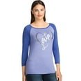 thumbnail image 1 of Hanes Women's 3/4 Sleeve Graphic Baseball Raglan Tee, 1 of 3