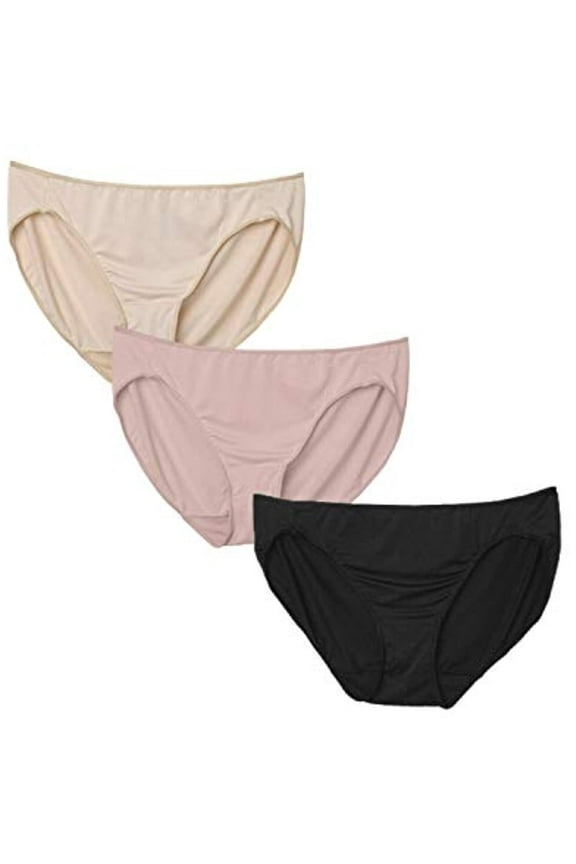 Women's 3 Pack Smooth Stretch Bikini Panty, Assorted, 7