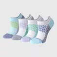 thumbnail image 1 of Hanes Women's Absolute Active 4pk Super No Show Socks - 5-9, Color: Gray/Green, 1 of 3