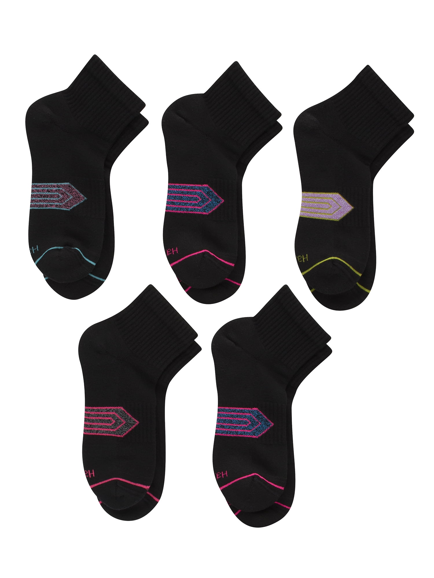 Hanes Women's Absolute Comfort Ankle Socks, Extended Size 4pack + 1