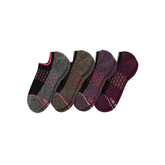 No Show Socks Pack, 4 Pairs, Absolute Comfort Super Low-Cut Socks for Women, Moisture Wicking