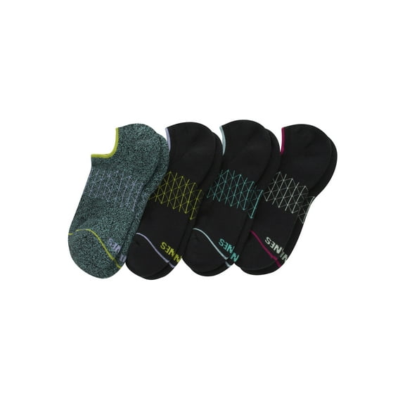 No Show Socks Pack, 4 Pairs, Absolute Comfort Super Low-Cut Socks for Women, Moisture Wicking