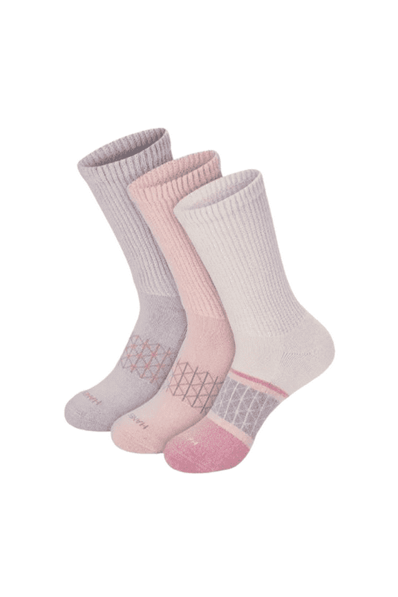 Absolute Wellness Women's Crew Socks Pack, Non-Binding, Cushioned, 3-Pairs