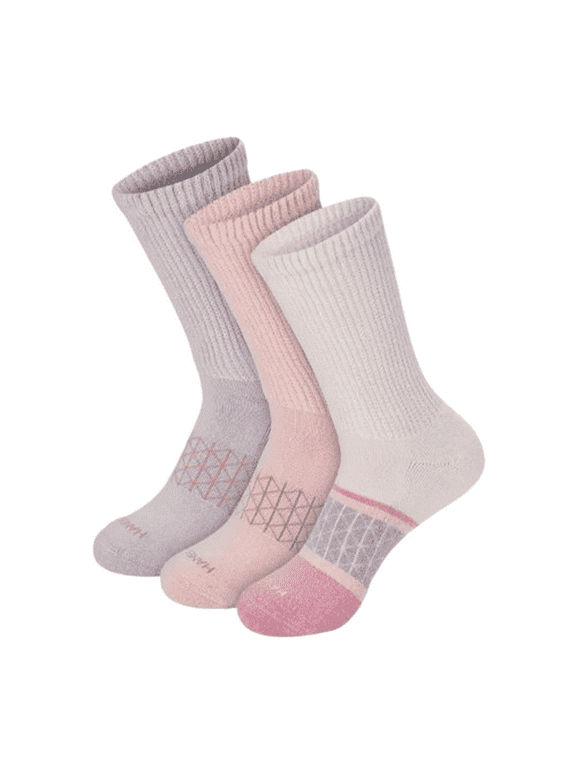 Absolute Wellness Women's Crew Socks Pack, Non-Binding, Cushioned, 3-Pairs