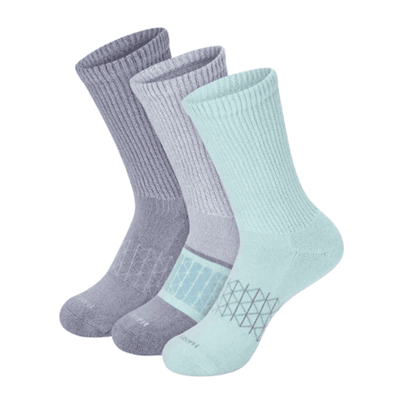 Hanes Absolute Wellness Women's Crew Socks Pack, Non-Binding, Cushioned, 3-Pairs