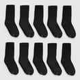 thumbnail image 1 of Hanes Women's Athletic Crew Socks, Full Sole Cushion, 10-Pairs Black 5-9, 1 of 6