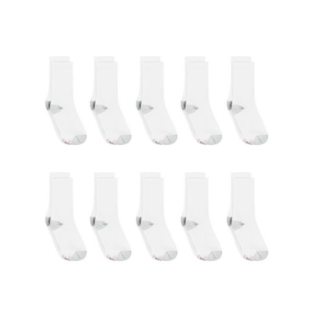 Hanes Women's Crew Socks, Cushioned, 10-Pack, Size 8-12