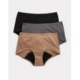 thumbnail image 1 of Hanes Women's Boyshort 3-Pack Fresh Dry Moderate Period Underwear Tagless sz 5-9, 1 of 8