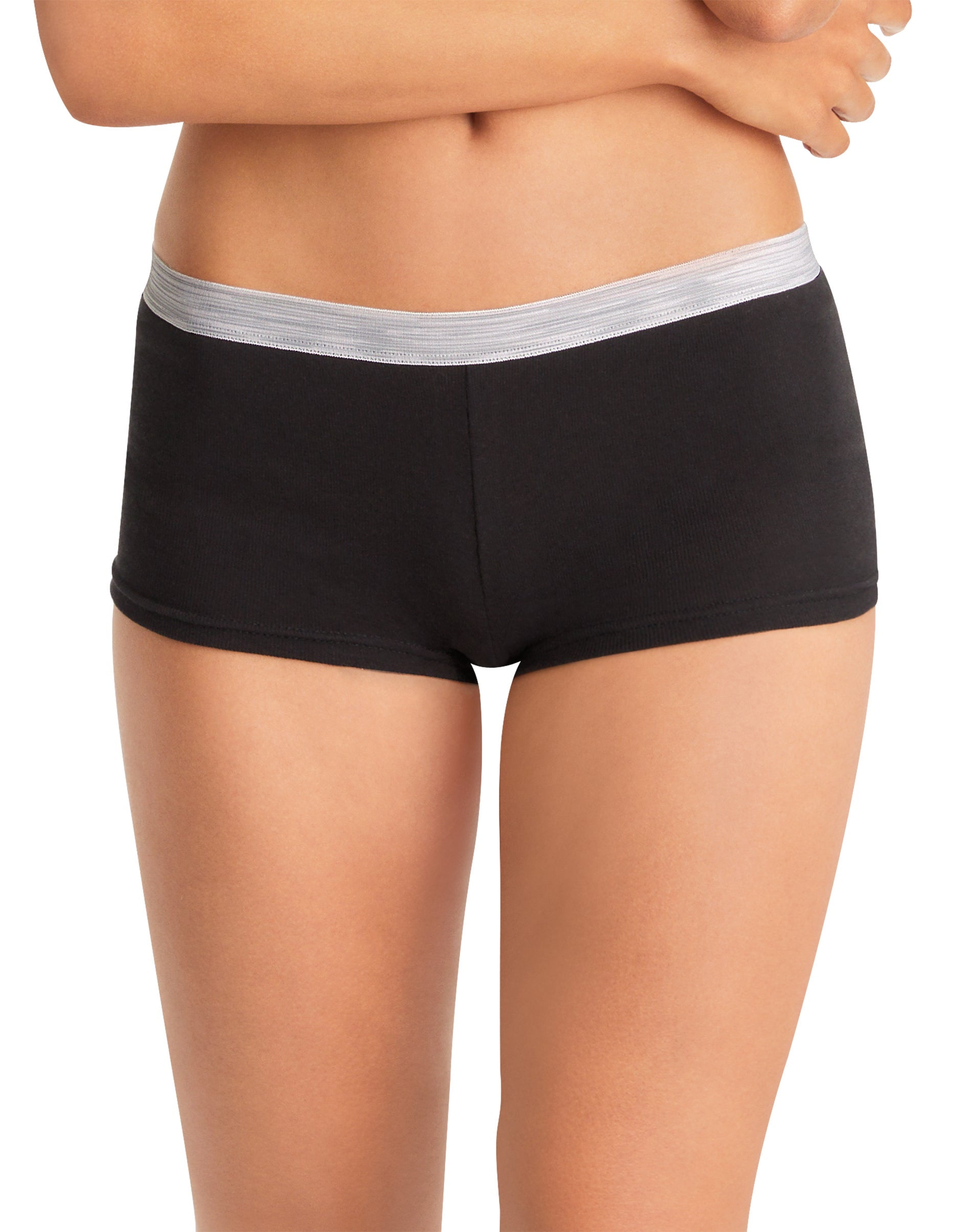 Hanes Women's Boyshort Underwear, Moisture-Wicking, 12-Pack Assorted 8 