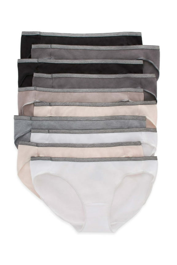 Women's Breathable Cotton Stretch Bikini 10-Pack