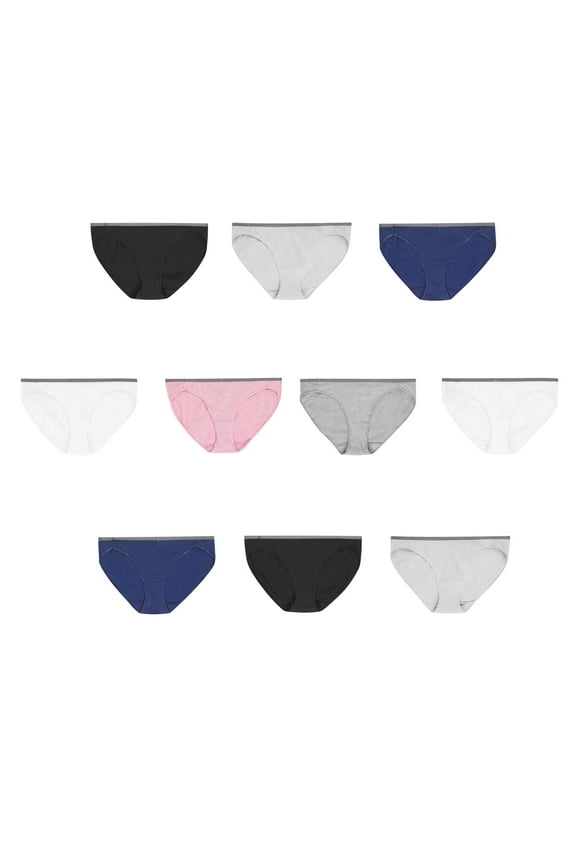 Womens Bikini 10-Pack Underwear Panties Breathable Cotton Stretch No Lines