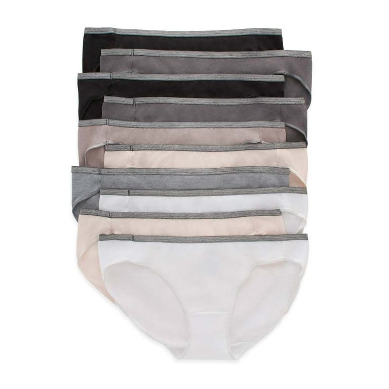 Hanes Women's Cotton Bikini 10-Pack 5 Assorted at  Women's
