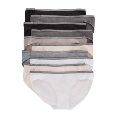 Women's Underwear Bikini 10-Pack, Stretch Cotton Bikini Panties