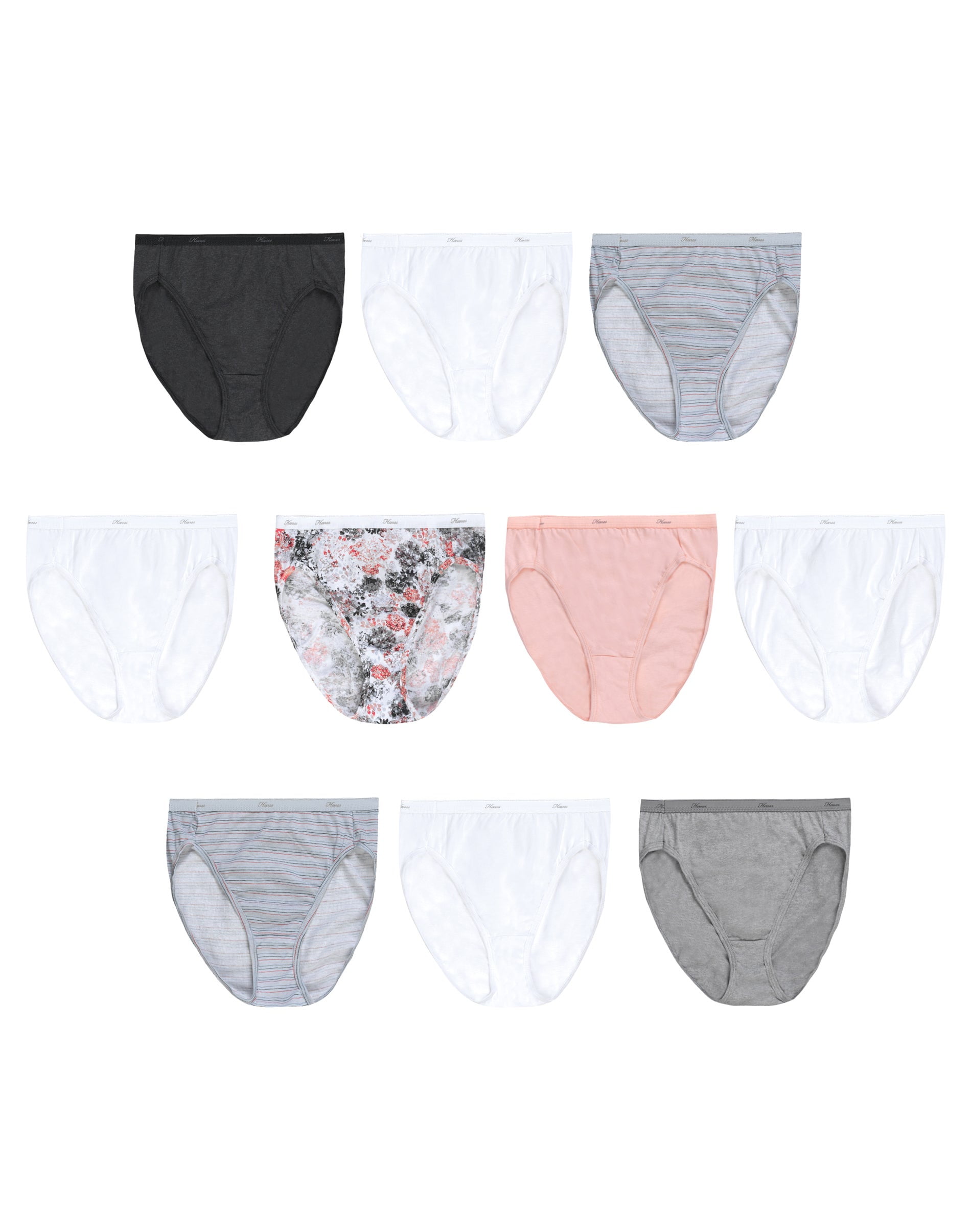 Hanes Classics Women's Panties 4-Pack No Ride Up High Cut Cotton Underwear  Sz. 6