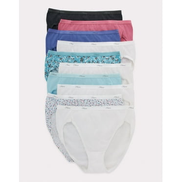 Hanes Hi-Cut Panties Panty 10 Pack Womens Underwear Assorted Colors Value Cotton