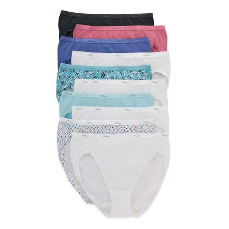 Hanes Womens Underwear 10-Pack, Hi-Cut Panties, Moisture-Wicking Underwear for Women