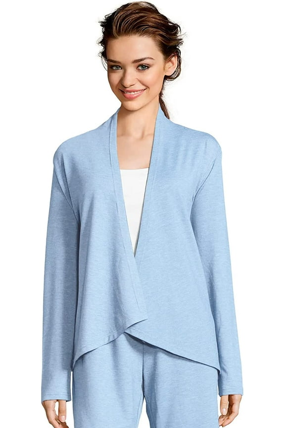 Women's Casual Lightweight Open Front Long Sleeve Lounge Wrap