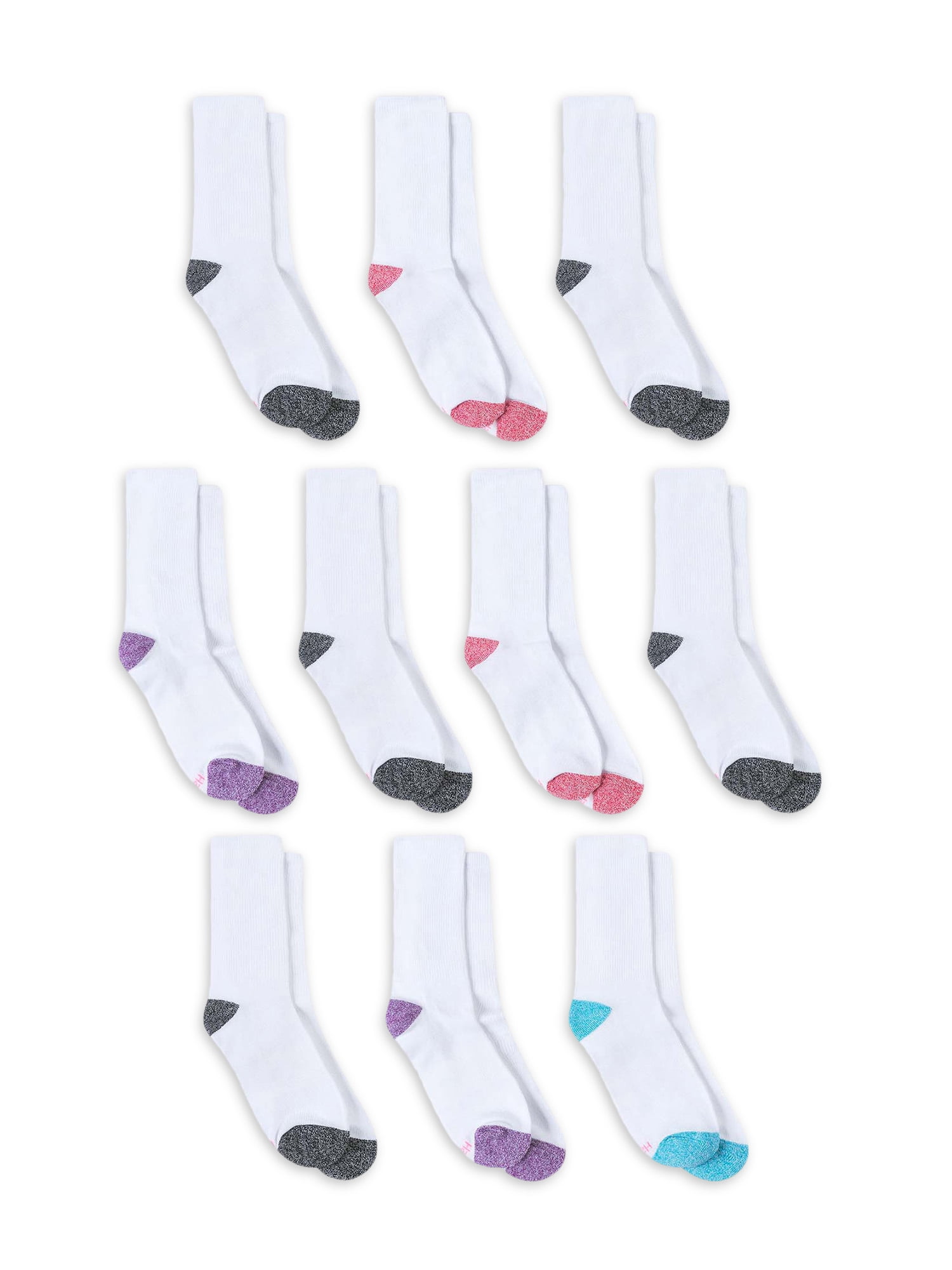 Hanes Women's Comfort Fit No Show Socks 10-pack 