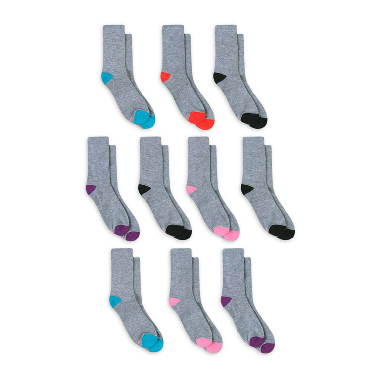 Hanes Women's Comfort Fit Crew Socks 10-pack