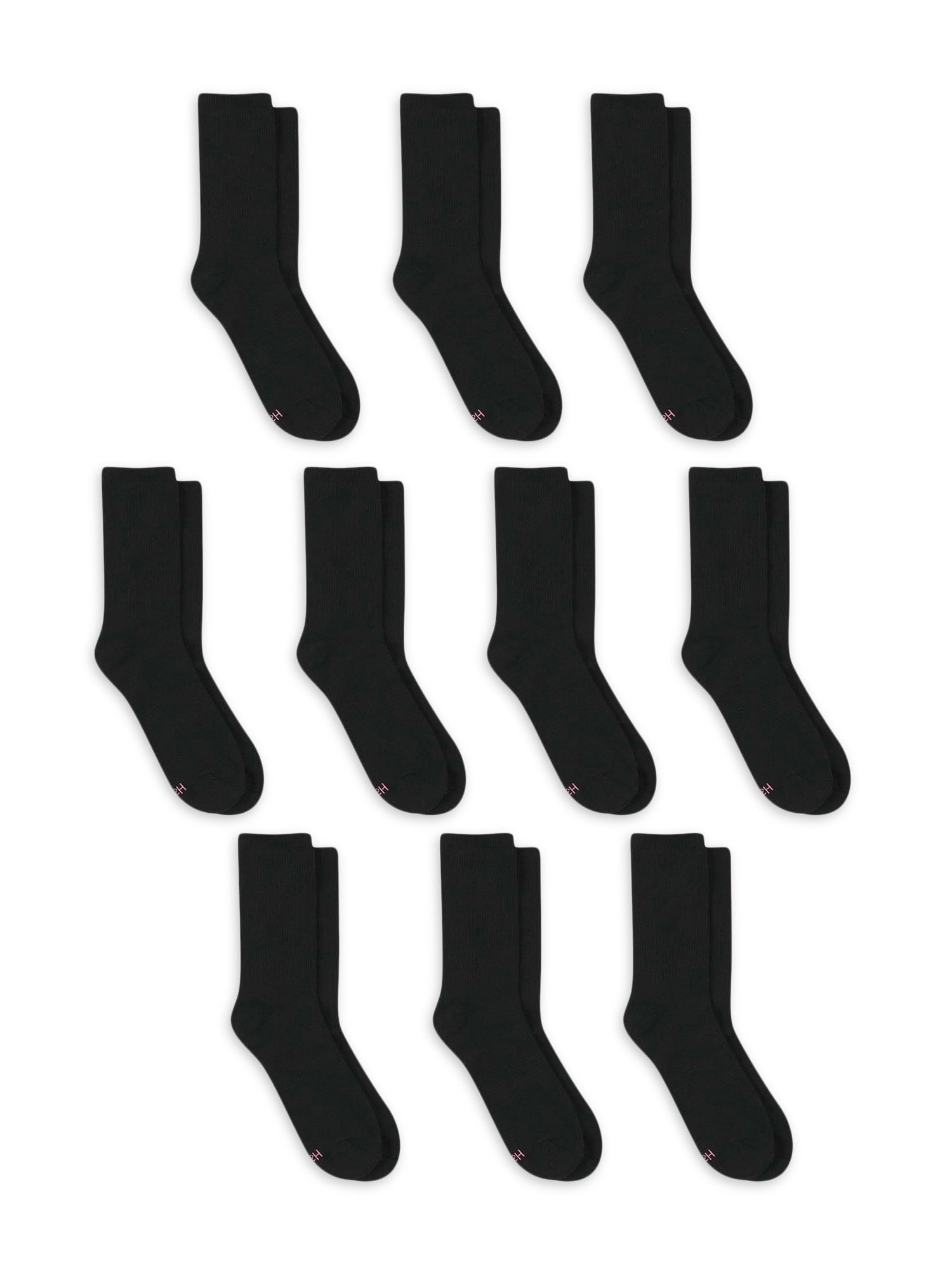 Hanes Women's Comfort Fit Crew Socks, Extended Size 10pack