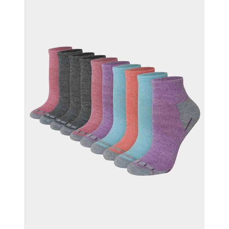 Hanes Cushioned Women's Ankle Athletic Socks 10-Pack 