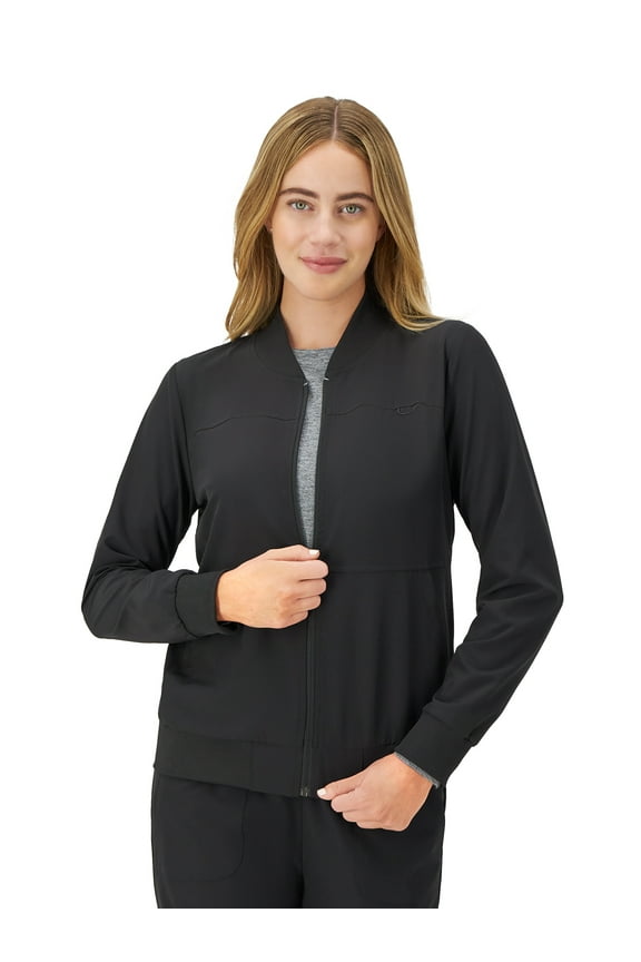 Womens Scrubs Bomber Scrub Jacket, Comfort Fit, Snap & Zip Pockets, Sizes XS-3XL