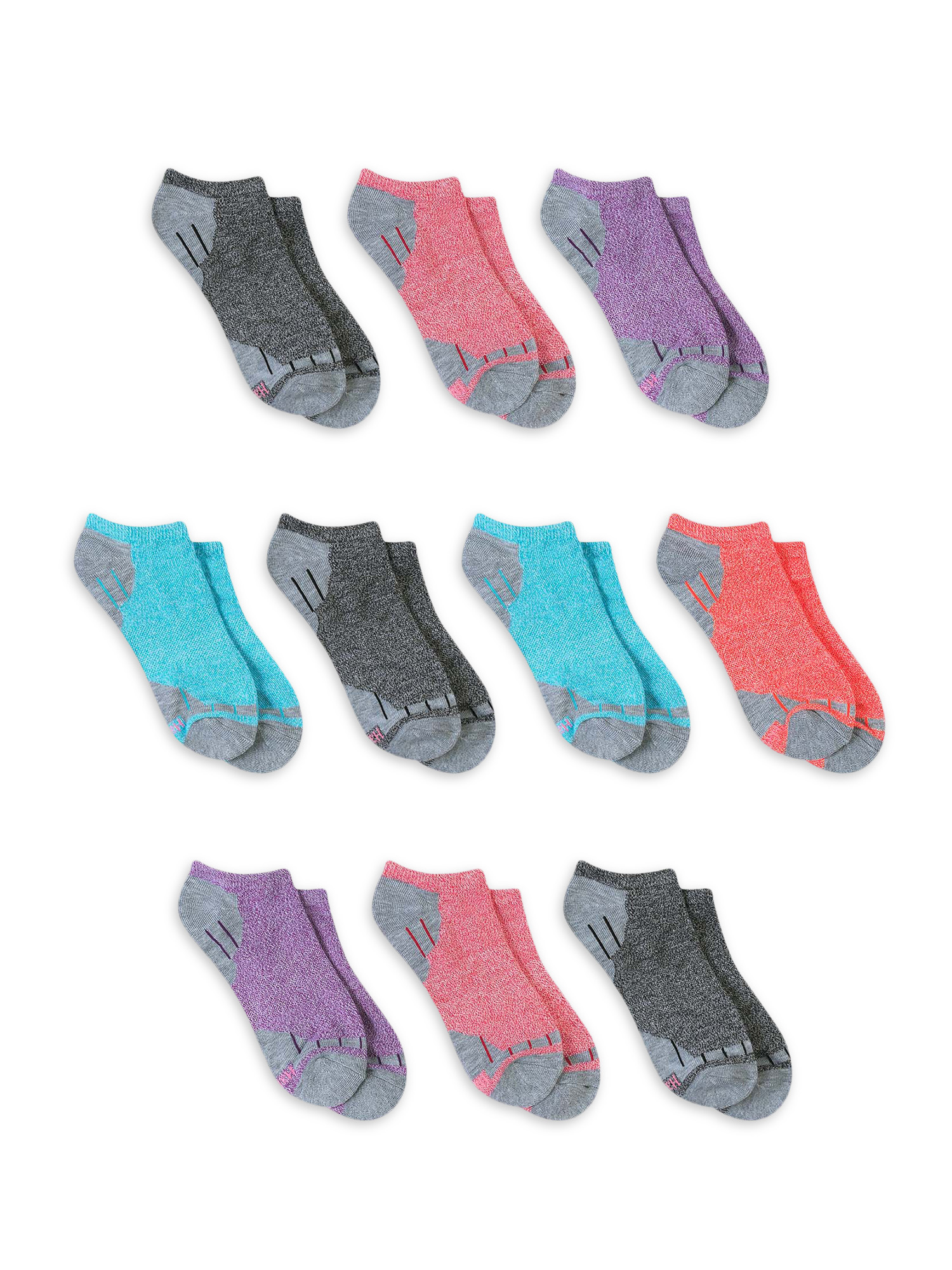 Avia Women's Performance Comfort Cuff No Show Liner Socks, 10Pack
