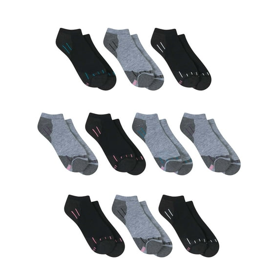 Hanes Women's Comfort Fit No Show Socks, Extended Size 10-Pack