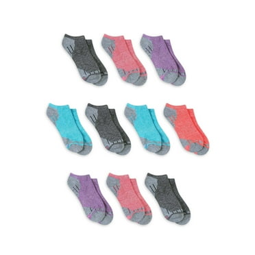 Hanes Women's Comfort Fit No Show Socks, Extended Size 10-pack