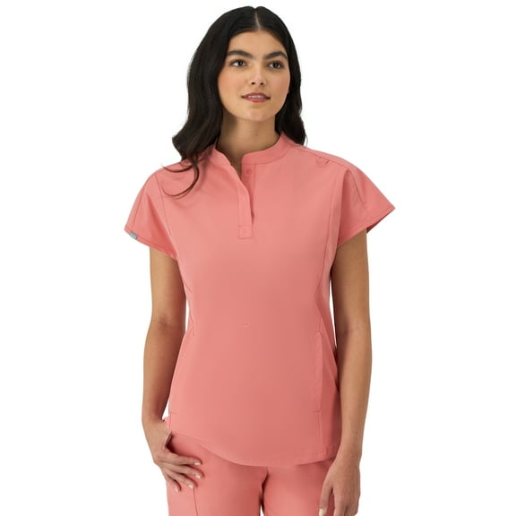 Hanes Women's Comfort Fit Short Sleeve Mandarin Collar Scrub Top, Style HSW108, Sizes up-to 3XL