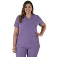 thumbnail image 1 of Hanes Women's Comfort Fit Short Sleeve Ribbed Back Panel V-Neck Scrub Top, Style HSW102, Sizes up-to 3XL, 1 of 9