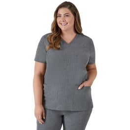 Hanes Women's Comfort Fit Short Sleeve Ribbed Side Panel V-Neck Scrub Top,  Style HSW100, Sizes up-to 3XL 