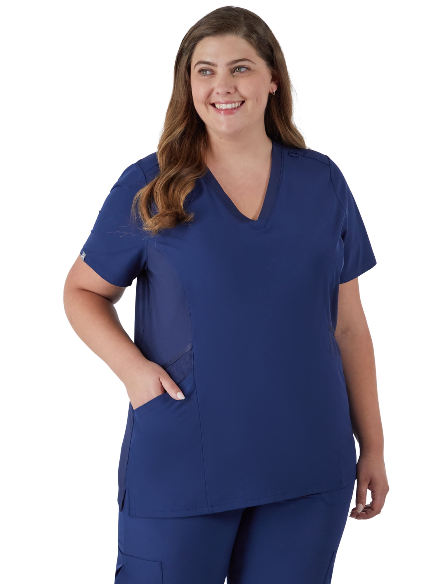 Hanes Women's Scrubs V-Neck Scrub Top, Comfort Fit, Short Sleeve, 2-Pockets, Sizes XS-3XL