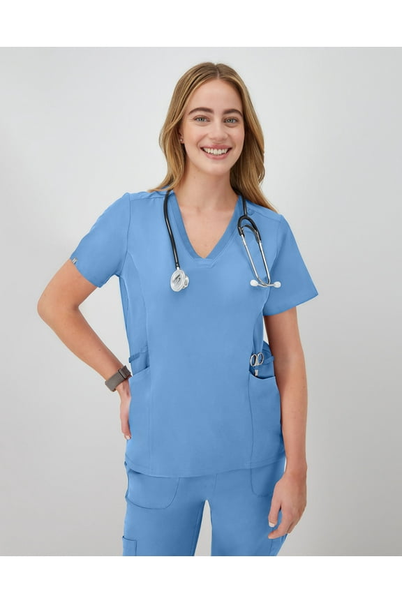 Womens Scrubs Healthcare Top, Comfort Fit Moisture-Wicking Stretch Scrubs for Women