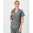 thumbnail image 1 of Hanes Comfort Fit Scrubs Women's Scrub Top Ebony Heather L, 1 of 11